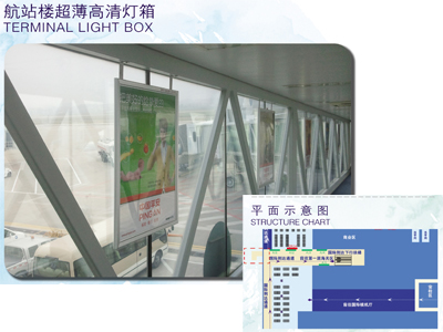航站楼国际登机廊桥广告看板 